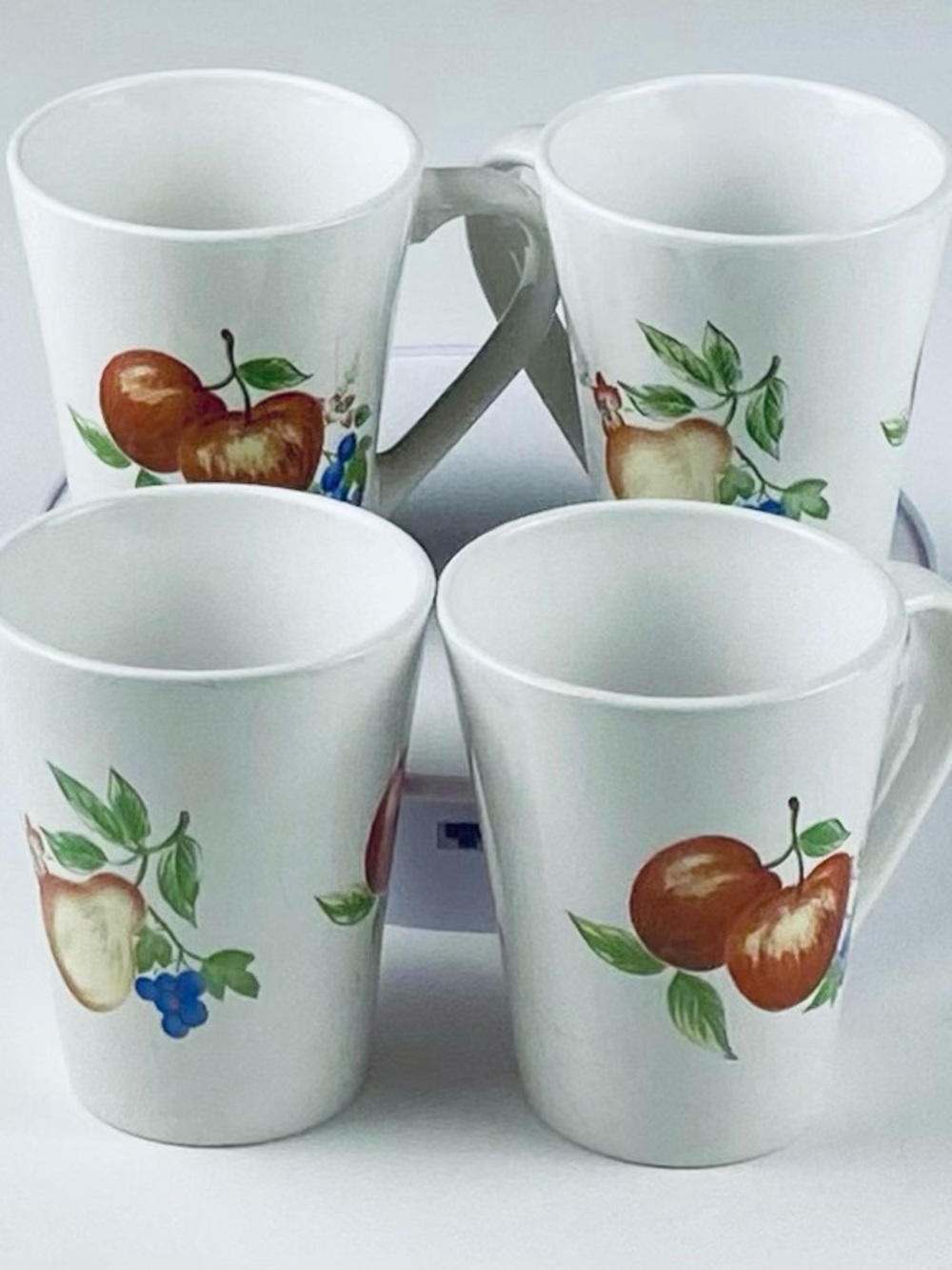 Corelle Chutney Fruit Smooth Coffee Mugs  4”Tall x 3 1/2” wide